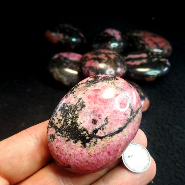 Rhodonite palm stones