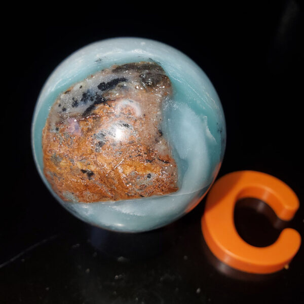 Ocean picture stone sphere small C