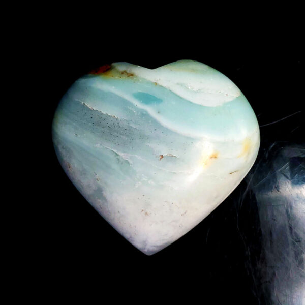 Ocean picture stone Heart Palm Stone A