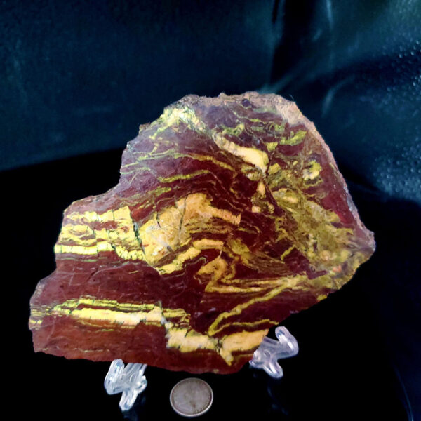 Purple and yellow jasper slab