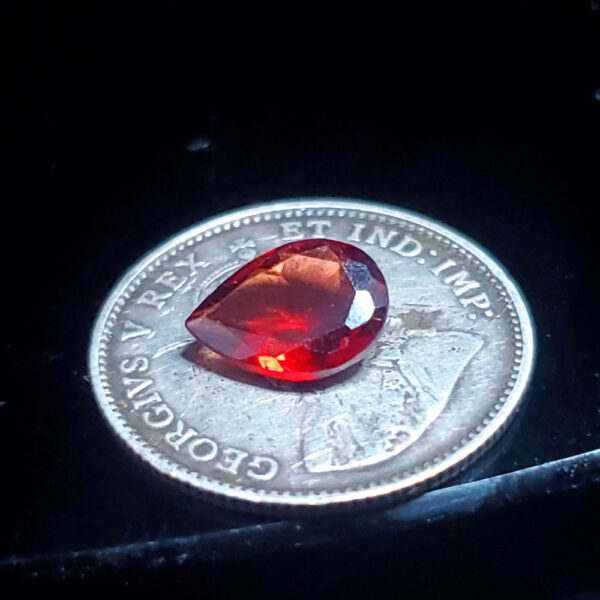 Facetted Teardrop Garnet roughly .6 ct