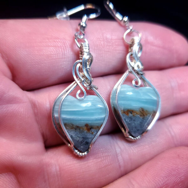 Ocean Picture stone earring and pendant set F - Image 3