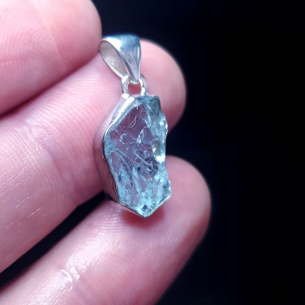 Aquamarine crystal pendant H