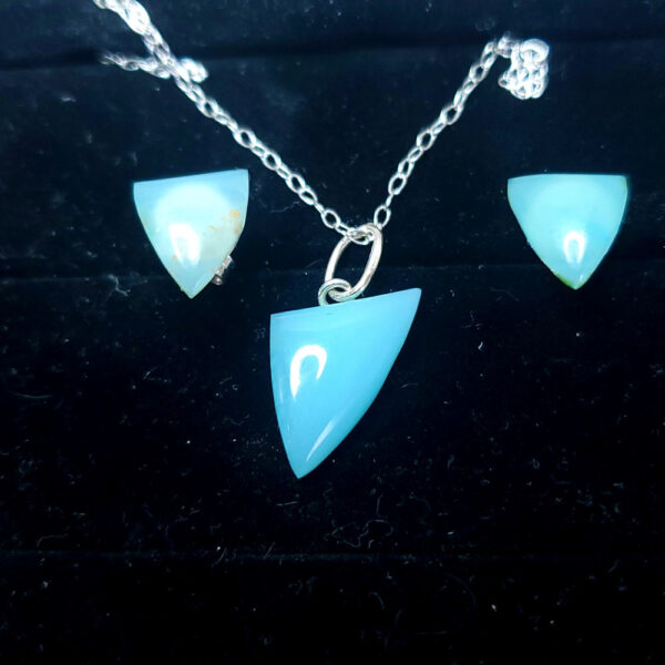 Ocean Picture stone earring set and pendant M