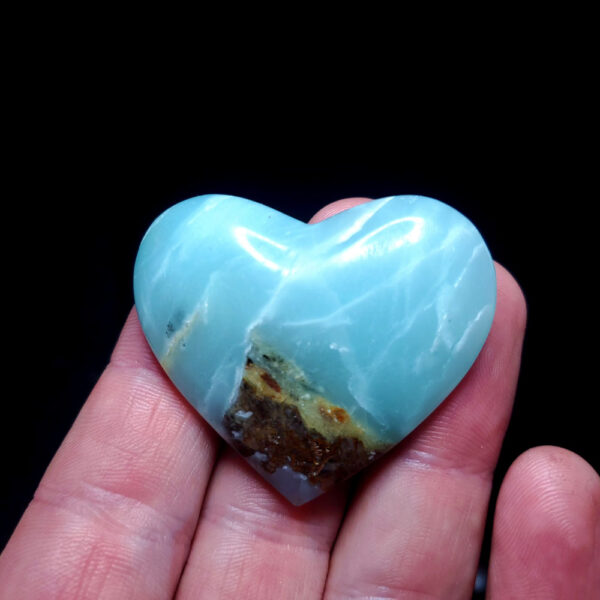 Ocean picture stone Heart Palm Stone E