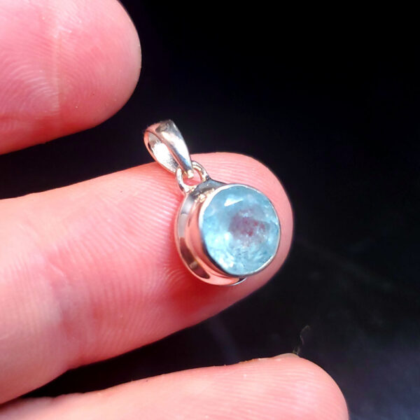 Aquamarine crystal pendant L