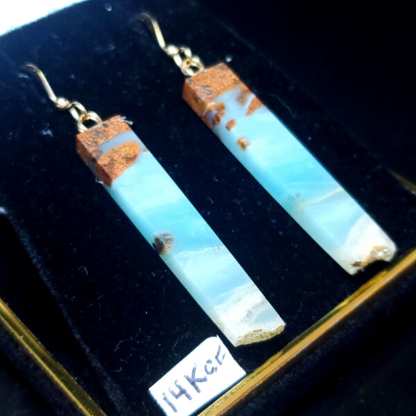 Ocean Picture stone earring set L