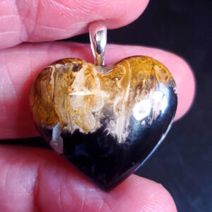 Palm root heart pendant A