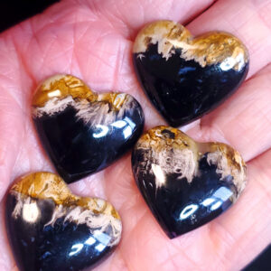 Palm root heart cabochon