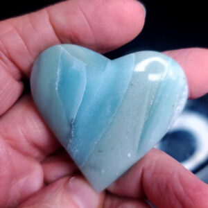Ocean picture stone Heart Palm Stone I