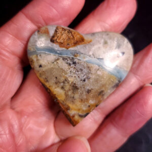 Ocean picture stone Heart Palm Stone H