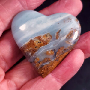 Ocean picture stone Heart Palm Stone A