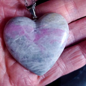 Rhodonite heart pendant