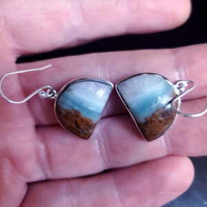 Ocean Picture stone earrings F