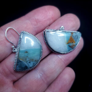 Ocean Picture stone earring set K