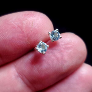 Aquamarine crystal stud earrings