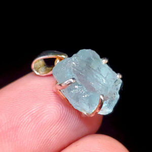 Aquamarine crystal pendant H
