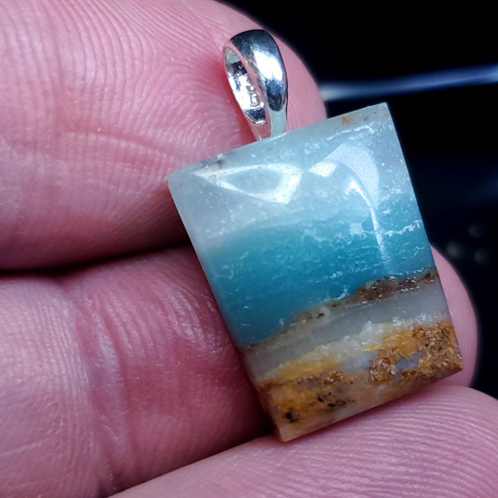 Dan's Pick - ocean picture stone pendant
