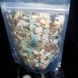 Ocean Picture Stone Tiny Chip Bag partially tumbled