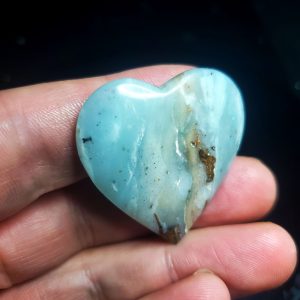 Ocean picture stone Heart Palm Stone B