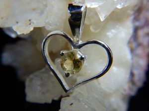 Citrine heart pendant