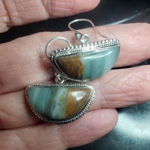 Ocean Picture stone earring set E