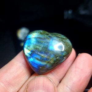 Labradorite Heart Palm stone C