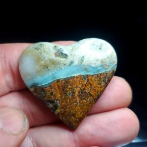 Ocean picture stone Heart Palm Stone H