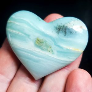 Ocean picture stone Heart Palm Stone C