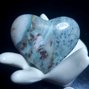 Ocean picture stone Heart Palm Stone H