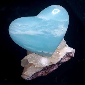 Ocean picture stone Heart Palm Stone A