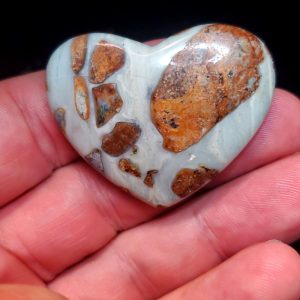 Ocean picture stone Heart Palm Stone F