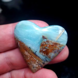 Ocean picture stone Heart Palm Stone C