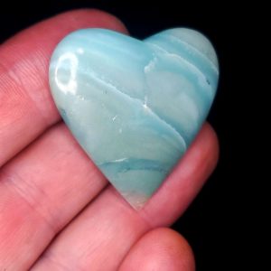 Ocean picture stone Heart Palm Stone E
