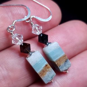 Ocean Picture stone earrings F