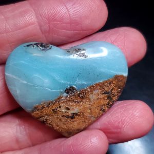 Ocean picture stone Heart Palm Stone A
