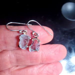 Aquamarine crystal earring set A