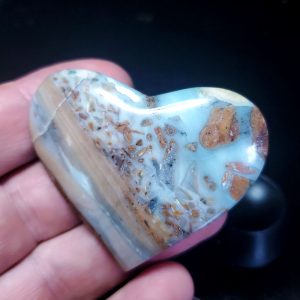 Ocean picture stone Heart Palm Stone A