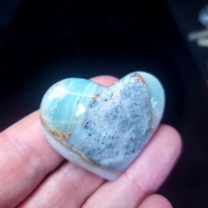 Ocean picture stone Heart Palm Stone I