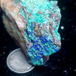 Malachite and azurite 1" across